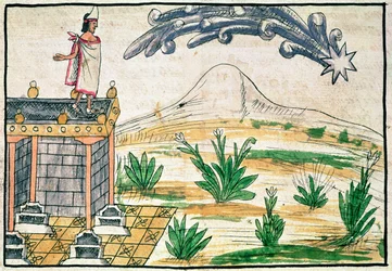 Montezuma II (1466-1520) observant une comète, 1579